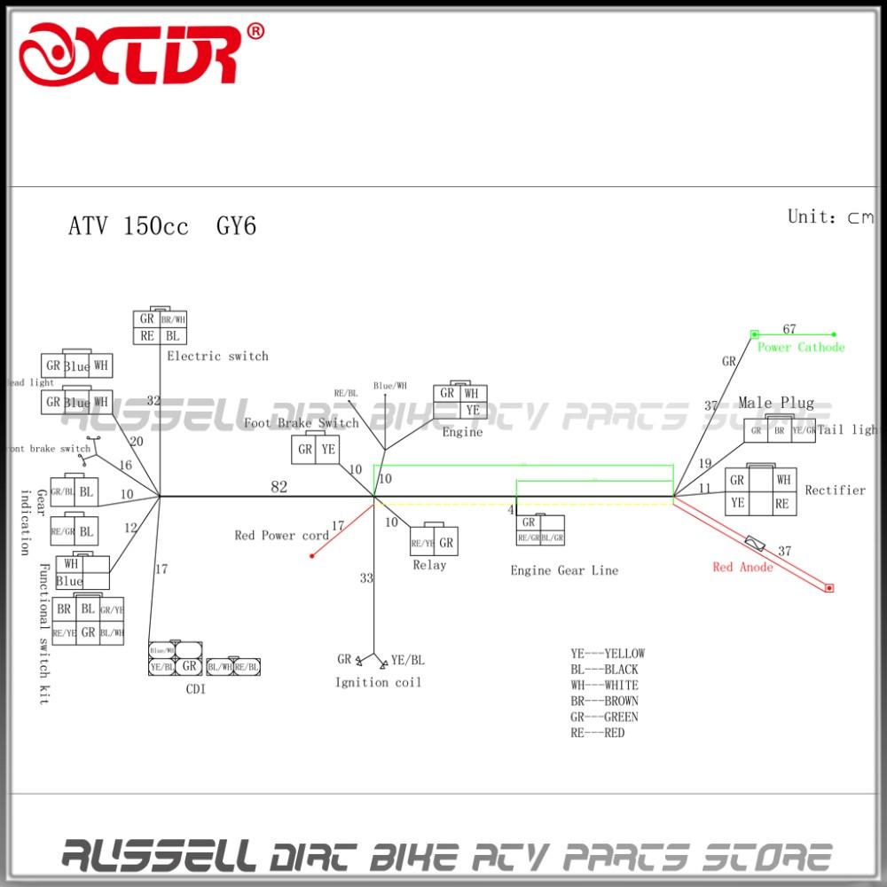 ATV Quad GY6 125cc 150cc ELECTRICS Stator Wire Wiring Harness Loom Magneto Ignition Coil CDI Rectifier Solenoid Parts