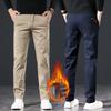 2024 Новые зимние плюшевые толстые мужские повседневные брюки прямые модные свободные мужские брюки деловые брюки высокого класса для мужчин