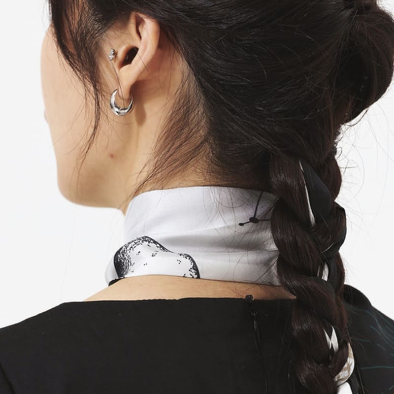 ONSZ Black and White Universe Twilly Scarf