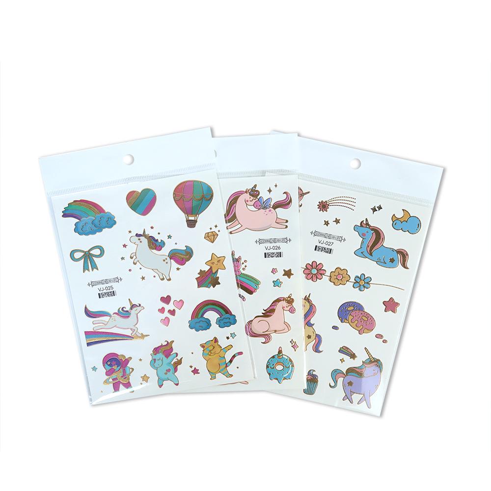 Metallic Unicorn Temporary Tattoos for Kids