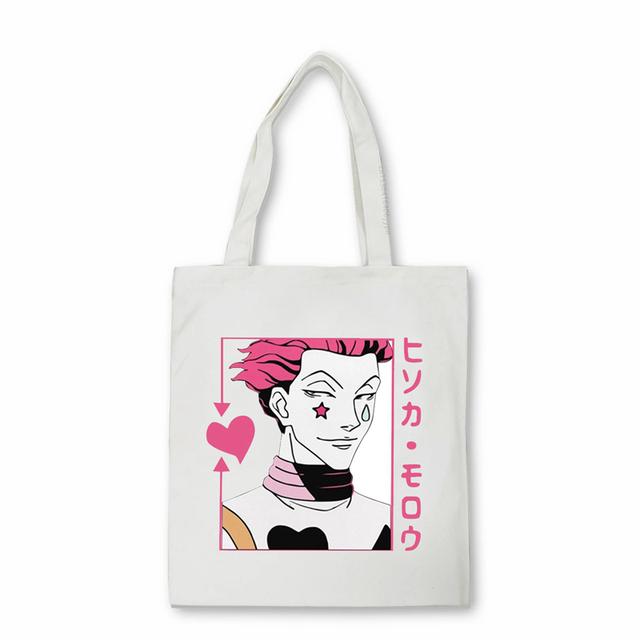 Японская аниме Hunter x Hunter Сумка для покупок Eco Manga Tote Harajuku Сумка-шоппер Женская парусиновая сумка на плечо Killua Zoldyck Hisoka