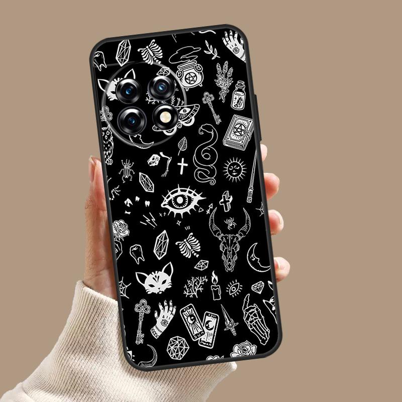 Чехол-кошелек с принтом Оккультная Ведьма Луна Готика для OnePlus Nord CE 3 Lite CE4 2 2T N10 N20 N30 OnePlus 12 11 9 10 Pro 8T 10T 12R