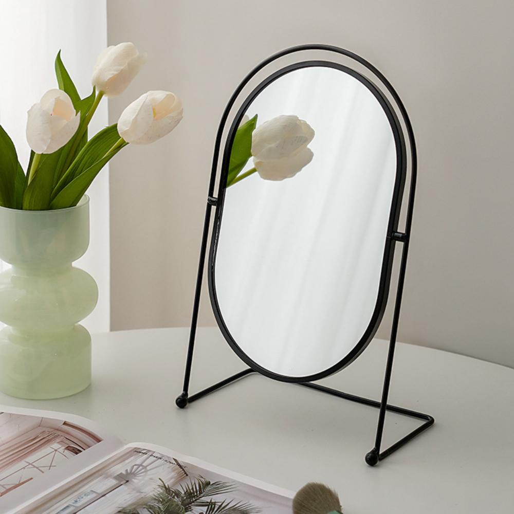 360° Rotatable Nordic Makeup Mirror Iron Frame Desktop Stand Mirror Vanity Mirror Makeup Tools