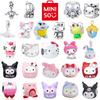 Hello Kitty Sanrio Kuromi Melody Большеглазые Серебро 925 Оригинальные Шармы Подходят для Браслета-Украшения Брелоки Бусины Подвеска Шарм
