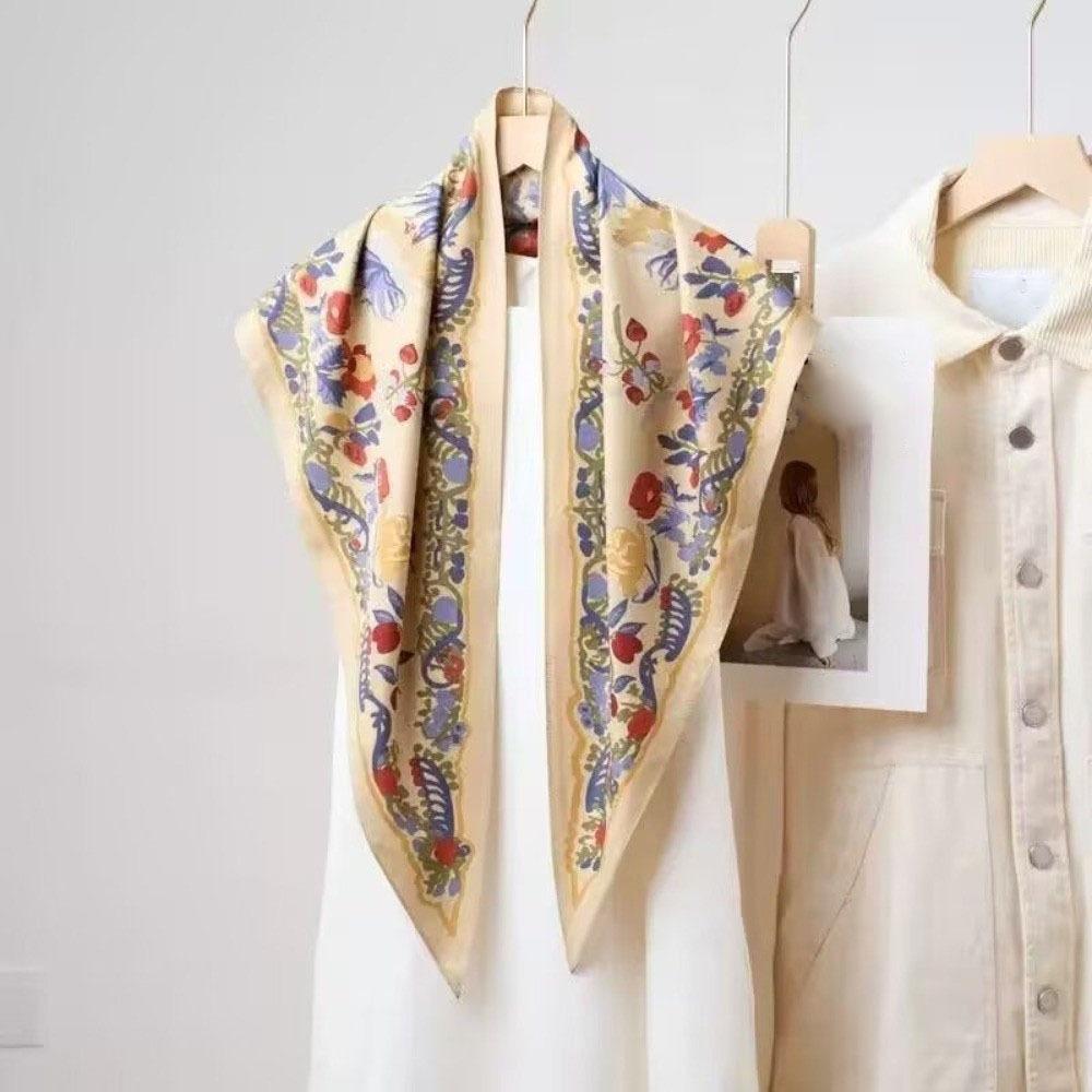 Imitation Silk Floral Triangle Scarf Polka Dot Waist Belt Fashion Belt Scarf  Skirts