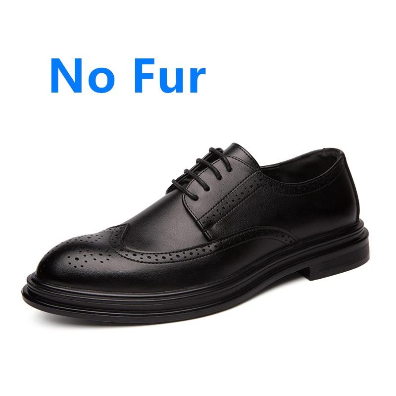 FashionMan Formal Shoes Men Leather Oxford Shoes For Men Italian Brogue Gents Dress Footwear Autumn Winter Men's Shoes Warm Comfortable