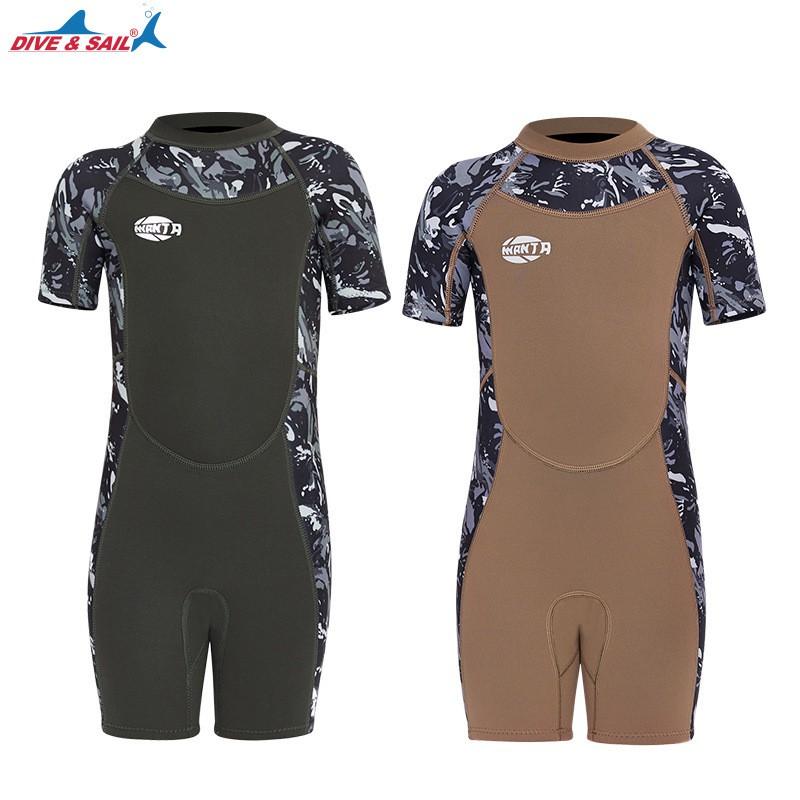 2.5mm Neoprene Kids Shorty Wetsuit Snorkeling Surfing Diving Boys Thermal Rash Guard Summer Winter