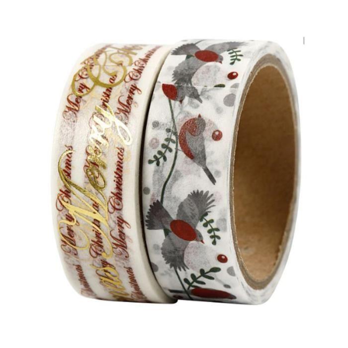 Scotch décoratif - Vivi Gade - Joyeux Noël - 15 mm - 4 m - Motifs dorés métallisés