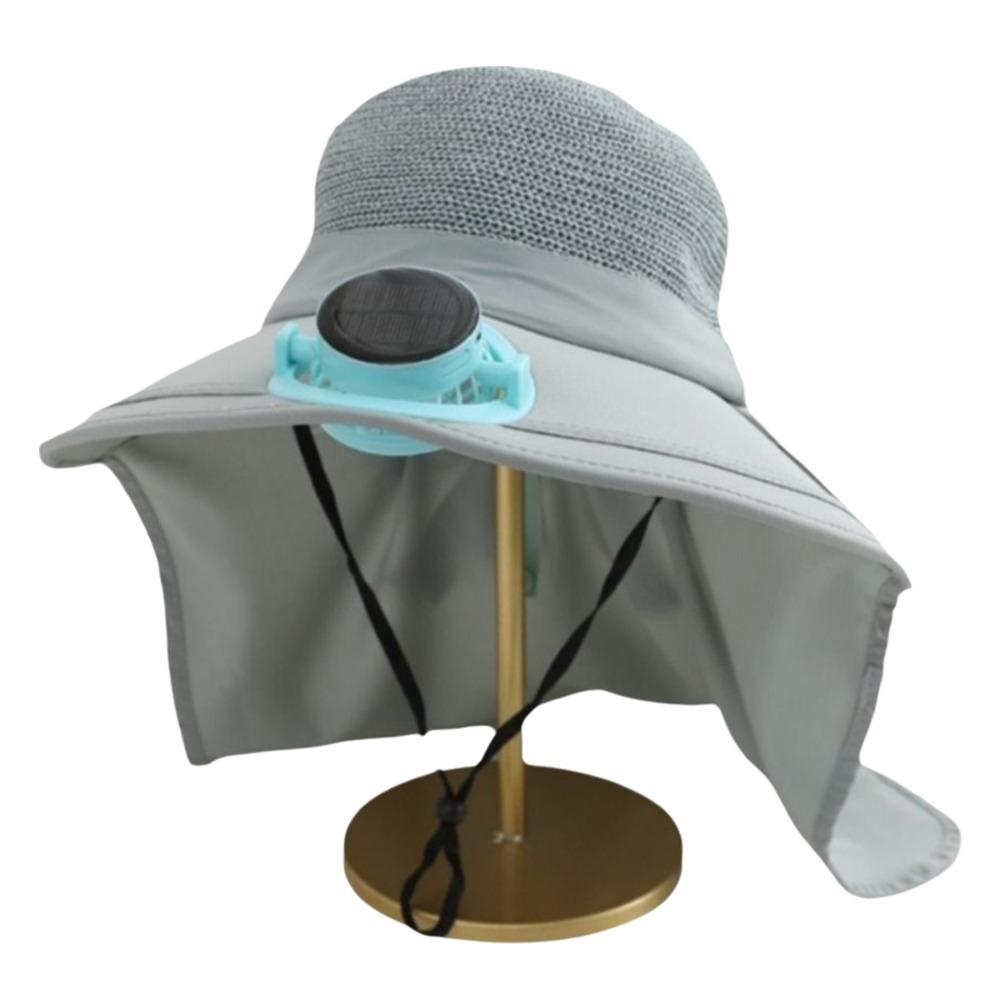 USB Charging Sun Cap Breathable Fisherman Hat Door Fan Solar Fan Cap  Cycling