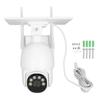 Solar Security Camera 1080P 360 Degrees PTZ 2.4G WiFi Color Night Vision PIR Motion Detection IP65