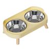 Non Slip Stainless Steel Double Bowl Pet Food Dish With Anti Spill Design For Cats And Dogs Durable Easy Clean