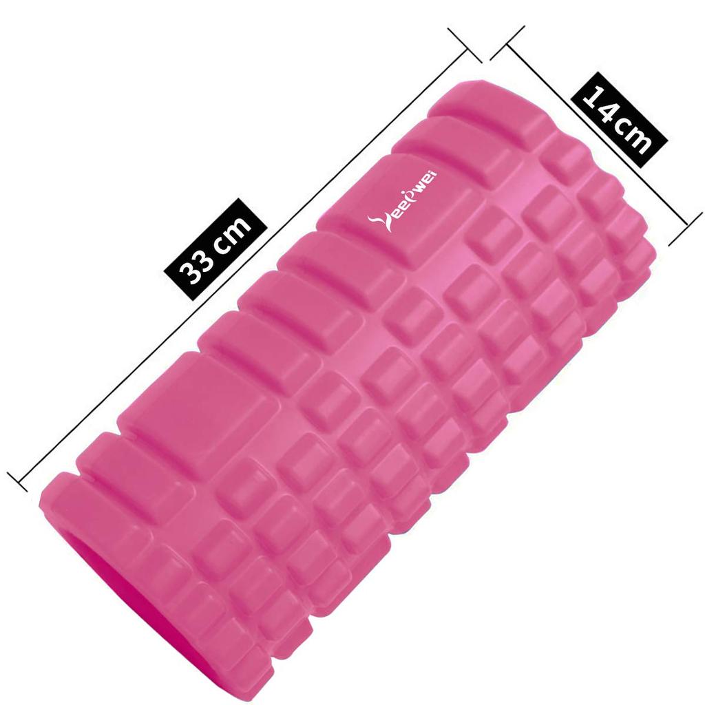 LEEPWEI Пенный ролик для миофасциального релиза, сетка, пенный ролик, шест для йоги, тренировки, спортивный фитнес, растяжка, сумка для хранения оборудования (Розовый, Одинарный)