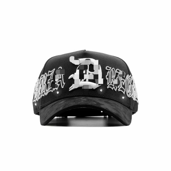 High Quality 5-Panel Black Suede Brim Visor Men's Gorras Curved Middle Crown 31 Hat's Embroidered Sports Cap Letter Pattern