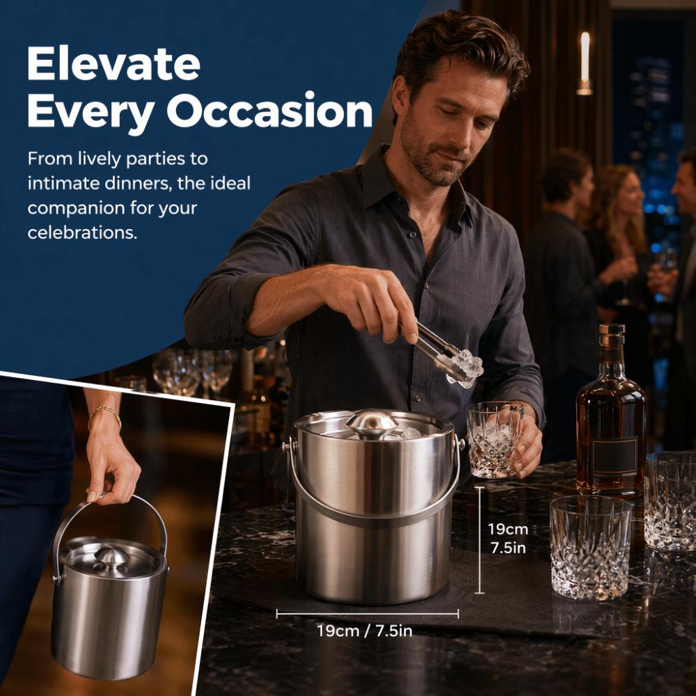 Double Walled Ice Bucket with Cover With Lid Insulated Ice Bucket Double Walled Ice Bucket Bar