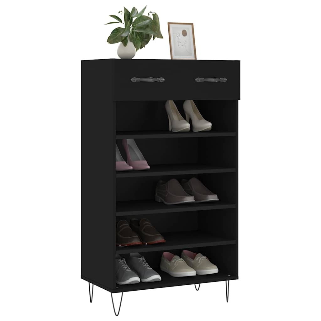 Shoe Cabinet Black 60x35x105 cm Particleboard