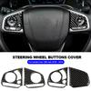 2Pcs Car Carbon Fiber Styling Steering Wheel Real Panel Cover Trim For Honda Civic 10th Gen 2016 - 2019