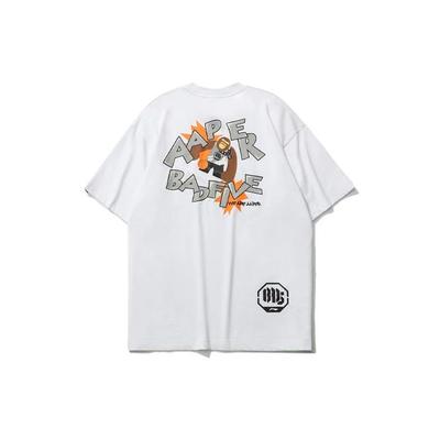 Футболка с принтом обезьяны в стиле Badfive от Li Ning X Aape Collaboration, мужские топы белого цвета AHSR747-2