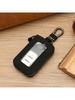 Чехол для ключа автомобиля Защита для ключа Брелок для смарт-ключа Держатель для монет Металлический крючок и кольцо для ключей Кошелек на молнии Ретро-сумка для пульта дистанционного управления автомобиля