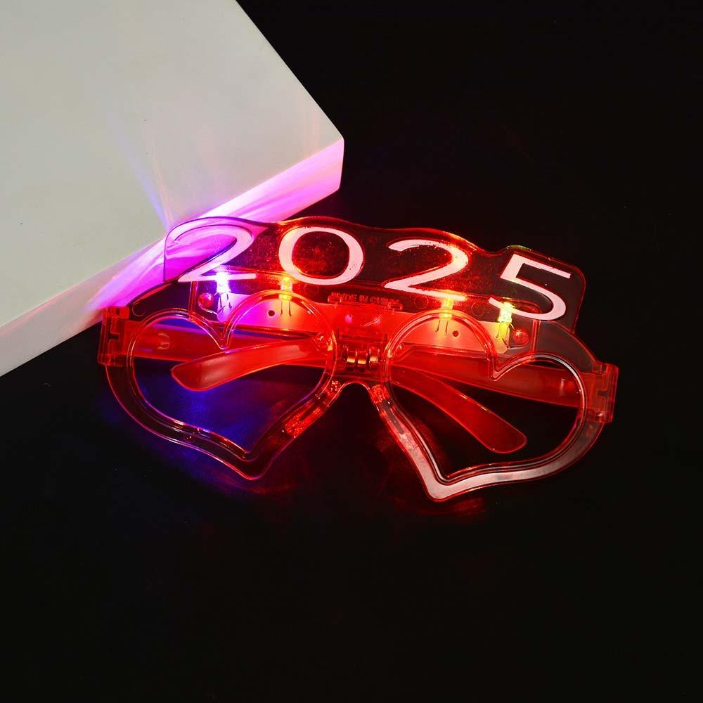 Любовь Сердце Форма 2025 С Новым Годом Светящиеся Очки Новогодняя Вечеринка Очки Рейв Ночной Клуб