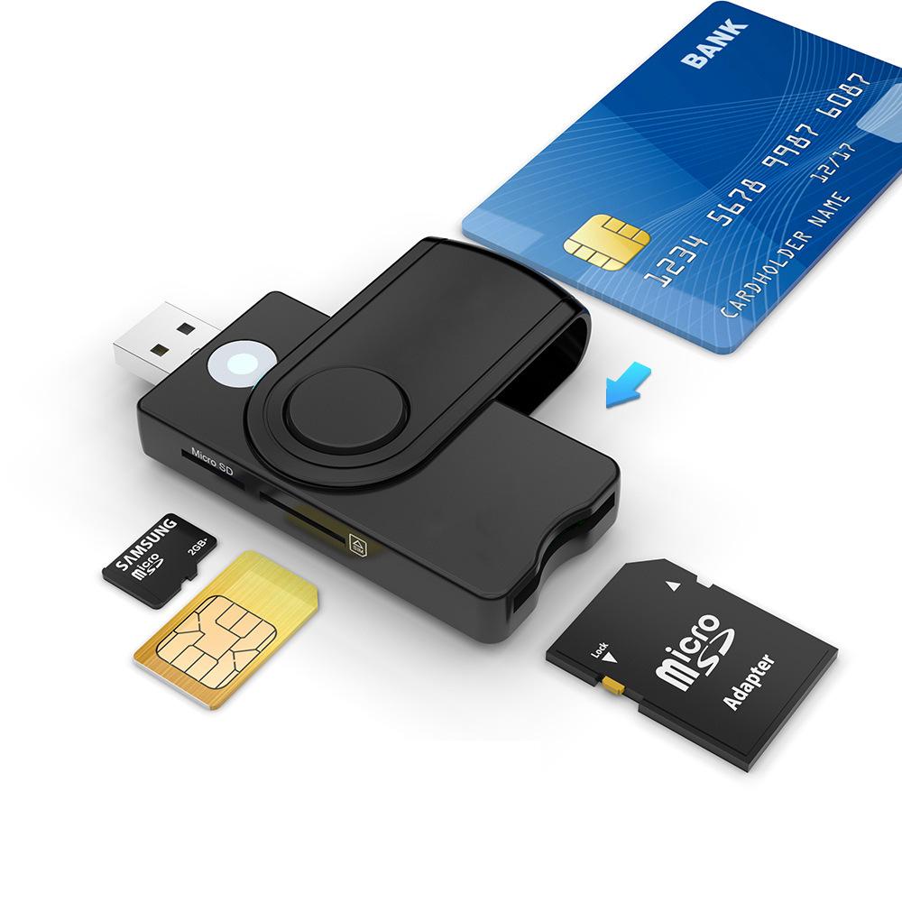 Универсальный считыватель смарт-карт USB 2.0: Считыватель SIM, SD, TF, ID, IC-карт