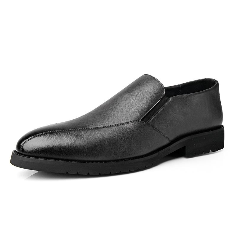 Fashion Spring New Versatile Black Men's Loafers Fashionable Men's Business Dress Shoes Lightweight Low Top Shoes Commuting Daily Shoes
