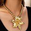 1 шт. Бохо бусины цепочка металл большой объем кулон в виде цветка ожерелье для женщин на каждый день, для вечеринки, для вечернего выхода