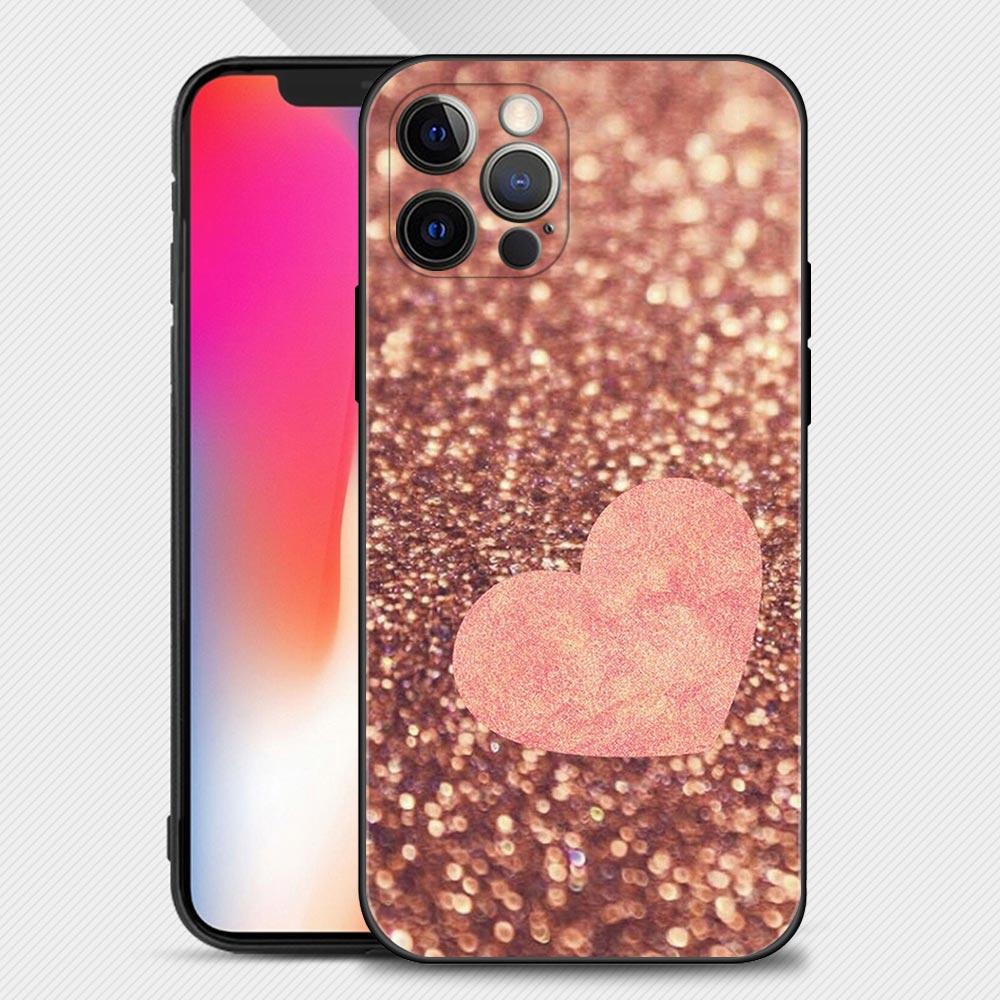 Чехол для Apple iPhone 14 13 12 11 Pro Max 13 12 Mini XS Max XR X 7 8 Plus 6 6S Силиконовый чехол Funda Розовый с сердечками
