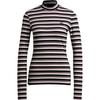 Originals Sports Lifestyle Series Breathable Casual Striped Mock Neck Long Sleeve T-Shirt Women Tops Black White GU0833