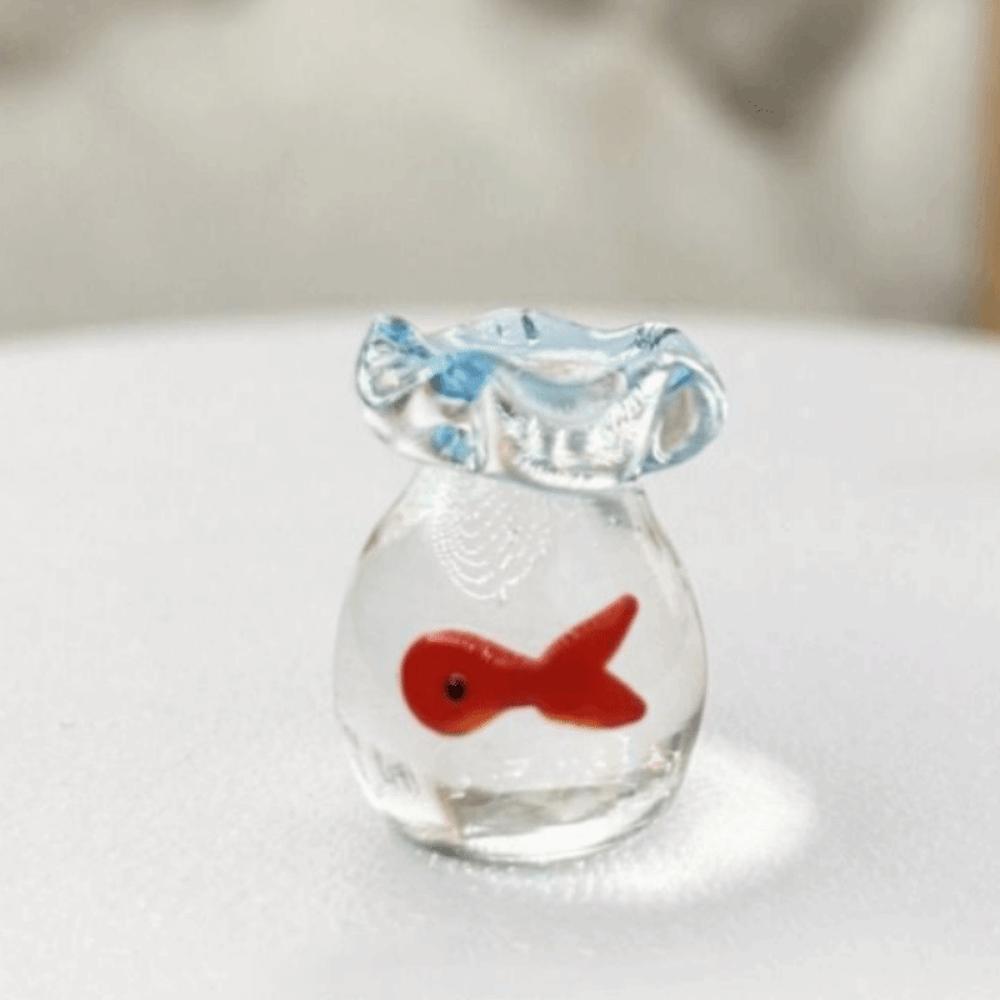 Creative Mini Glass Fish Tank Cute Mini Pocket Fish Statue Aquarium Decoration Home Ornament