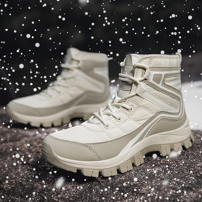 Новые снегоходы большого размера мужские и женские бархатные утолщенные хлопковые туфли уличная обувь нескользящие теплые ботинки холодостойкость