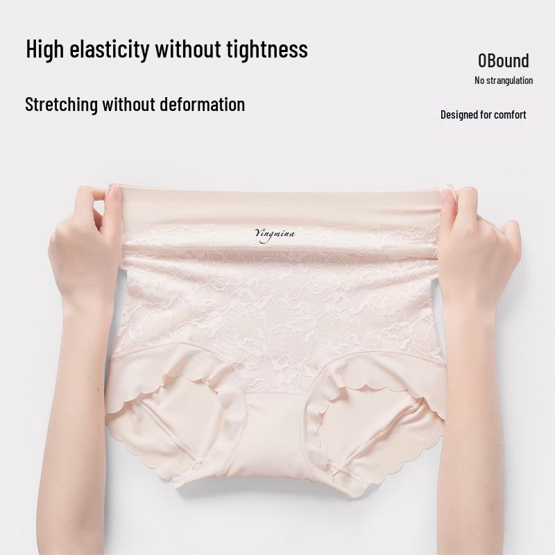 2025 Summer Tummy Control Lace High-Waist Women's Panties: Comfortable Fashion Triangle