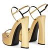 Fashion 2024 Summer Solid Color High Heel Women's Sandals New Waterproof Platform Buckle Gold Silver Size 36-43 Sexy Women's Shoes