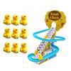 Kids Electric Small Duck Climbing Stairs Toy DIY Track Slide Stairs Coaster Toys Playful Ducks Roller Coaster Toy with Music & Light (9PCS Duck)