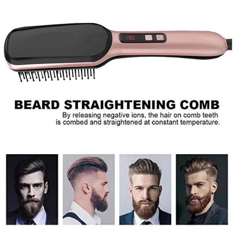 Dual-Use Ceramic Hair & Beard Straightening Comb for Men & Women