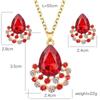 1set/3pcs (Necklace + Earrings) Women's Elegant Jewelry Set Fashion Jewelry Crystal Gemstone Diamond Drop Pendant Set Accessories