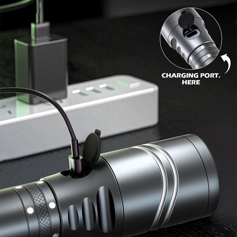 Профессиональный лазерный фонарь Алюминиевый сплав Перезаряжаемый прожектор Аккумулятор 1200 мАч Сверхяркий луч Дайвинг Охота Патруль