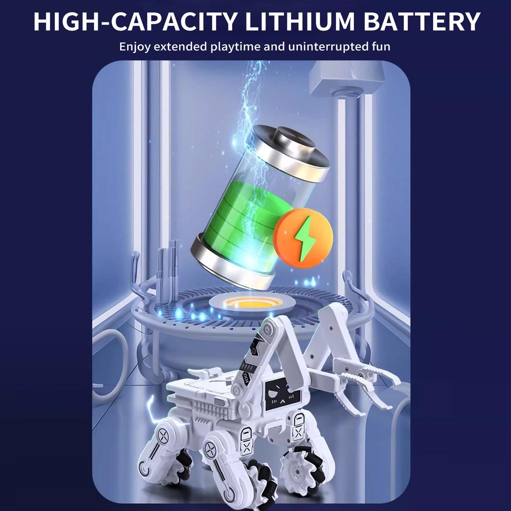 Robot Toy for Kids, 2.4G Remote Control Car Toys with LED Light LCD Screen and Music for Boys