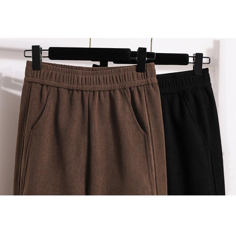 Dimanaf Осень-зима Большие размеры Женская одежда шаровары брюки большого размера Длинные брюки с эластичной талией Винтаж Повседневная женская свободная одежда 2025