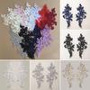 1Pair Dress Decoration Diy Patches Lace Applique Flower Embroidered Fabric Craft Sewing Motif