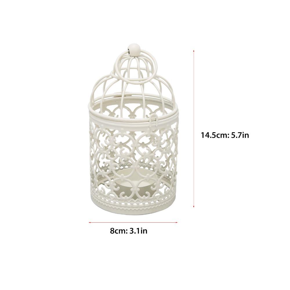 Hollow Pattern Birdcage Candle Holder Metal Construction Tabletop Candle Holder Wedding Party