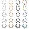 Fake Septum Rings Faux Nose Rings Hoop Stainless Steel Faux Lip Ear No Piercing Clip Septum Nose Rings Fake Piercing Jewelry