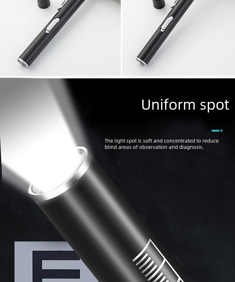 Rechargeable Mini Medical Flashlight for Nurses and Students - Portable Yellow & White Dual Light Pen Light