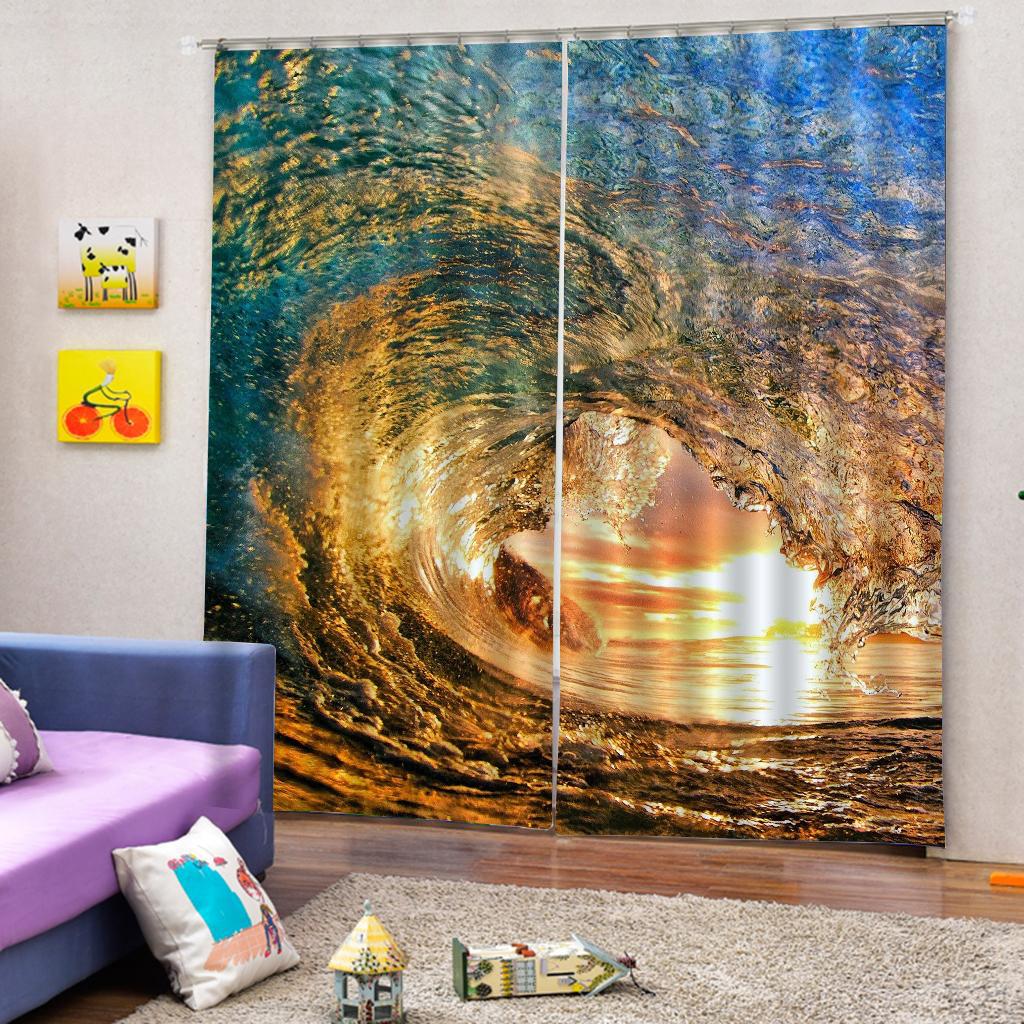 3D шторы 2 панели для декора гостиной спальни, люверс/окно, 65x59 дюймов