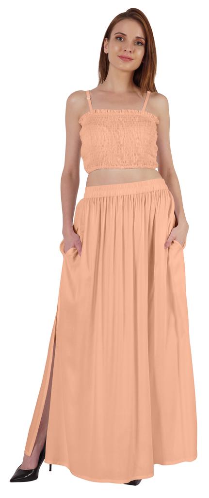 Bimba Летняя одежда для вечеринок Сексуальное платье из 2 предметов для женщин: укороченный топ и длинная юбка, комплект W