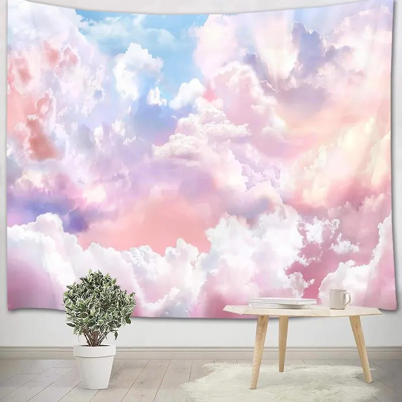 Pink Purple Cloud Scenery Tapestry Office Living Room Tapestry Home Wall Decoration Tapestry