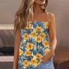 Летние топы-трубы для женщин, милая сексуальная футболка без рукавов с открытыми плечами и цветочным принтом