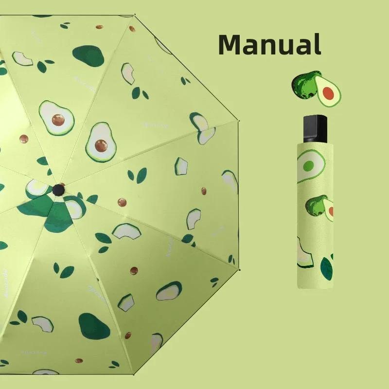 1pcs UV Sun Umbrella Compact Folding Travel Rain Umbrellas Auto Open and Close for Windproof Cute Fruit Watermelon Pattern New