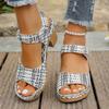 Large Size Thick High-heeled Sandals Women's Summer New TEUM Light Outer Sandals Women