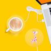 USB Мультяшная Силиконовая Нагревающаяся Подставка под Чашку Круглая Форма с Длинным Кабелем для Использования на Столе Безопасный Контроль Температуры Подходит для Домашнего Офиса