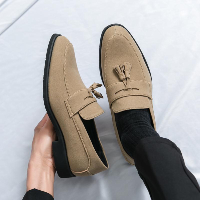 Мода Мода Повседневная Кожаная Обувь Мужская Обувь На Плоской Подошве Слипоны Мужская Повседневная Обувь Высокого Качества Мужские Лоферы Мокасины с Кисточками Замшевая Обувь для Вождения